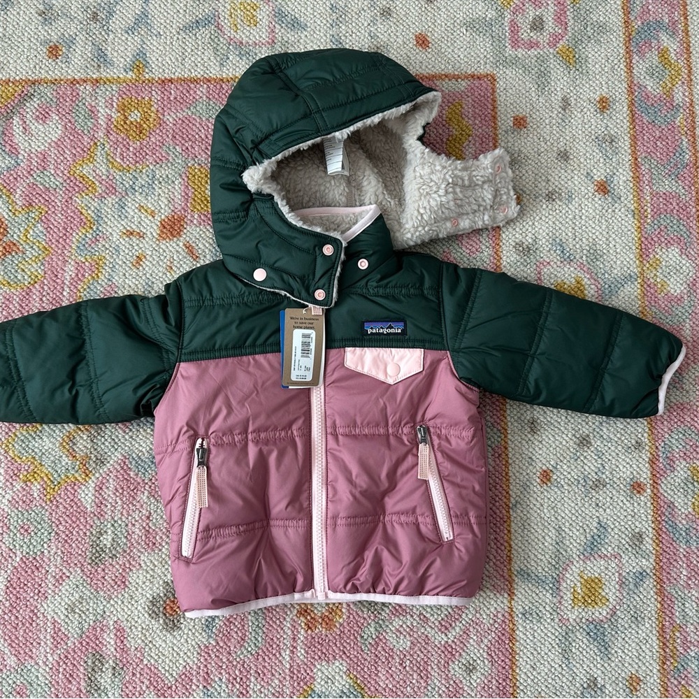Patagonia Green and Pink Baby Jacket